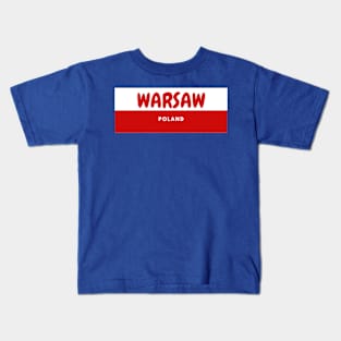 Warsaw City in Poland Flag Kids T-Shirt